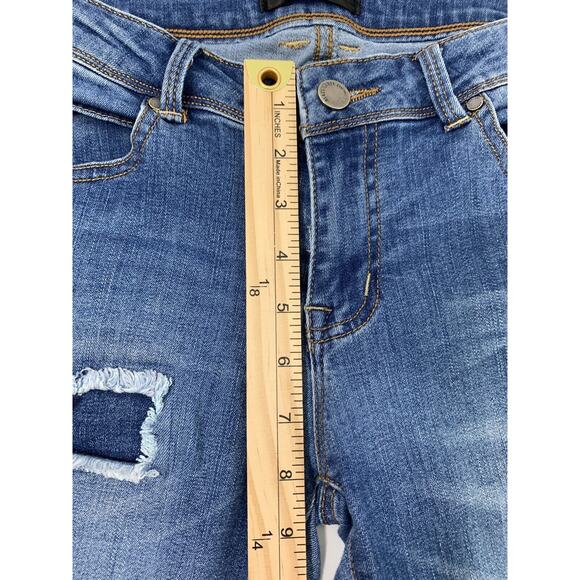 Black Label C' Est Toi Jeans Womens Size 27 Raw Hem Destroyed Denim Patches - Picture 8 of 11